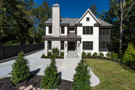 Regency - West Paces in Buckhead Atlanta Georgia - Transitional - Exterior - Atlanta - by Stokesman Homes | Houzz Buckhead Atlanta Homes, Homes In Georgia, Duluth Georgia, Transitional Exterior, Marietta Georgia, Buckhead Atlanta, Georgia Homes, Concrete Home, Atlanta Homes