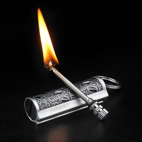 Permanent Match – never be caught without a light again Flint Fire Starter, Metal Net, Cool Lighters, Anna Karina, Dragons Breath, Lighter Fluid, Matching Keychains, Zippo Lighter, Survival Tools