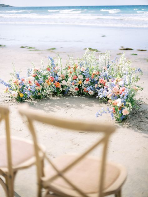 This San Diego Beach wedding styled by Jade Magnolia and Alisha Crossley was right out of a dream! California's rugged cliffs and the Pacific Ocean made for one amazing backdrop for Jaydah & Luke. | Tom Schelling Photography | Orange County Wedding | LA Wedding | adventure wedding | beautiful | romantic | Mint Design | Margaux Paperie | SoCal | southern california wedding | SoCal wedding | palm trees | California wedding venues | California wedding photography | elopement | Garden Party Beach Wedding, Coastal Wildflower Wedding, Wild Flower Beach Wedding, Beach Isle Wedding, Beach Floral Wedding, Elevated Beach Wedding, Sunrise Beach Wedding Ceremony, Beach Color Wedding, Beach Wedding Ceremony Flowers