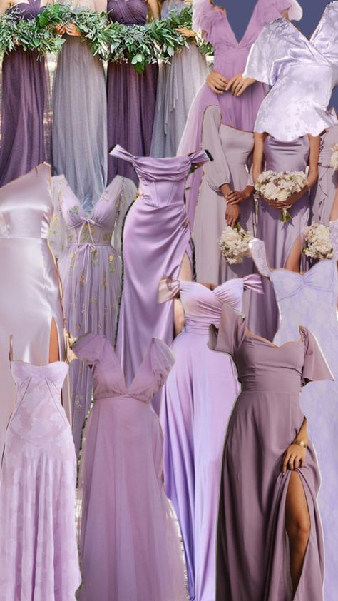 Lavendar Bridesmaids Dresses, Lilac Dress Outfit, Purple Wedding Guest Dresses, Light Purple Bridesmaid Dresses, Wedding Maids, Purple Bridesmaid Dress, Wedding Collage, Lilac Bridesmaid Dresses, Bachelorette Dress