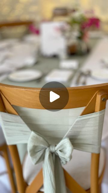 Crossback Chairs Wedding, Chair Sash Ideas Wedding, Wedding Chair Sashes, Chair Ties, Chair Sash, Violet Wedding, Crossback Chairs, Canned Food Storage, Chair Sashes