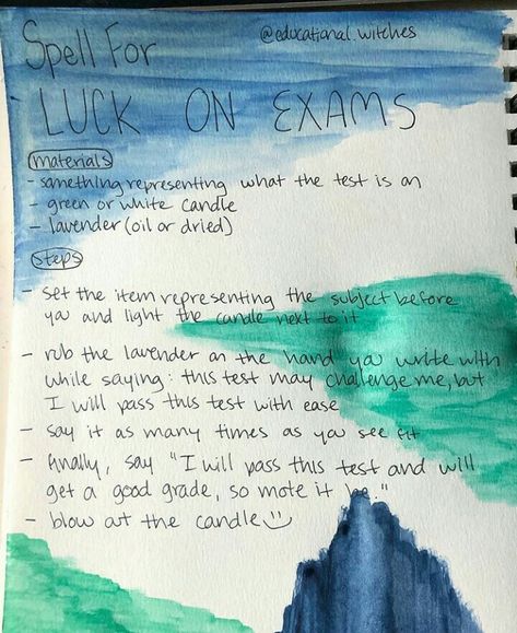 Luck on Exams Spell BOS Focus Spell Chant, Spell For Luck On A Test, Exam Luck Spell, Pass A Test Spell Jar, Spell For Good Luck On Exam, Witch Spell To Pass An Exam, Spells For Students, Spells For Exam Success, Spells For Passing Exams