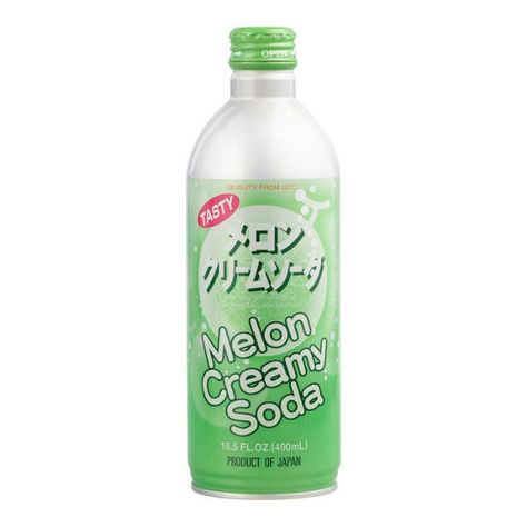 Melon Cream Soda, Ramune Soda, Aloe Drink, Melon Soda, Carbonated Soft Drinks, Italian Soda, Tasty Drinks, Asian Snacks, Honeydew Melon