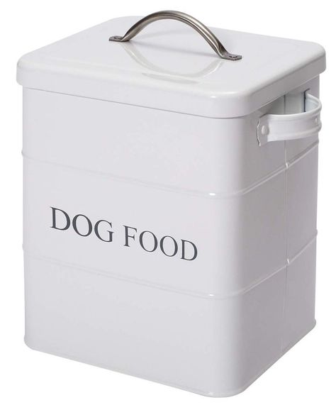 Geyecete airtight Dog Treat Container bin and Dog Food Storage Tin with Lid with Handle Serving Scoop Included Cream Powder - Coated Carbon Steel - Tight Fitting Lids-White Pretty Dog Food Storage, Aesthetic Dog Toy Basket, Cute Dog Stuff, Dog Food Bin, Dog Treat Storage, Dr Pets, Puppy Essentials, Dog Toy Bin, Dog Treat Container