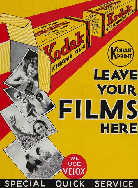 Poster - 'Leave Your Films Here'. Download this photo by Museums Victoria on Unsplash Iklan Vintage, Quality Aesthetic, Cheap Wall Art, Aesthetic Decoration, Kodak Film, Retro Film, Poster Ads, Retro Ads, Film Prints