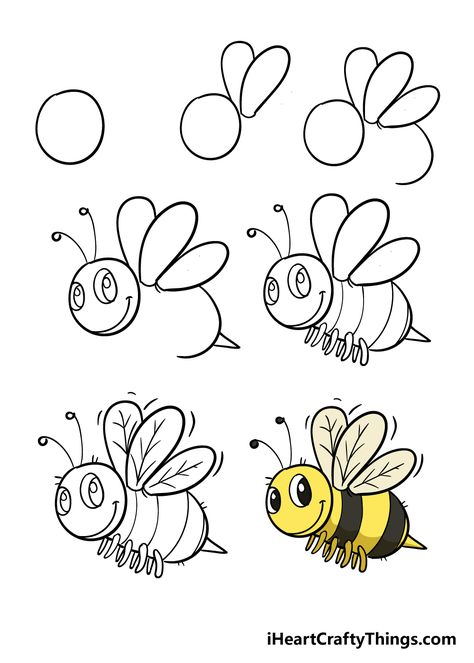 Bee Drawing - How To Draw A Bee Step By Step How To Draw Honey Bee, How To Draw A Honey Bee, How To Draw A Bee Step By Step, How To Draw A Bee, Drawing A Bee, Bee Drawing Easy, Draw Bee, Drawing Bees, Bees Drawing