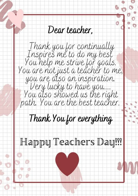 Teachers Day Wishing Quotes, Happy Teachers Day For Favourite Teacher, Wordings For Teachers Day Card, Aesthetic Teachers Day Card For Hindi Teacher, Teachers Day Card Decoration Idea, Grating Card For Teachers Day, Teachers Day English Teacher Card, Teachers Day Lines In English, Teachers Day Card Wishes