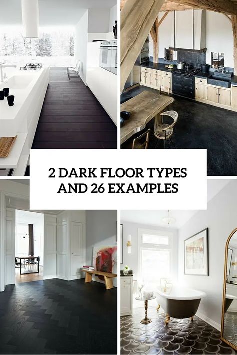 3 dark floor types and 26 examples cover Brown Floor Bedroom Ideas, Dark Floor House, Dark Brown Floor Bedroom, Brown Floor Bedroom, Dark Vinyl Plank Flooring, Dark Floor Bathroom, Vinyl Flooring Living Room, Black Hardwood Floors, Dark Wood Floors Living Room