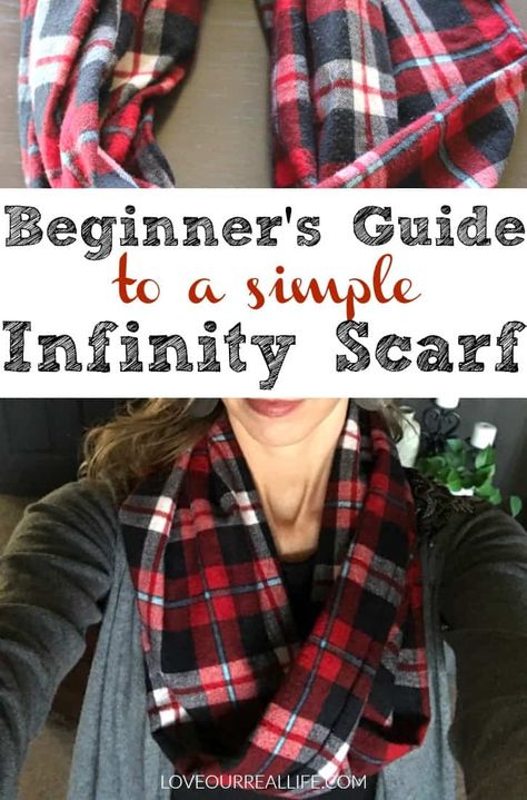 Infinity Scarf Sewing, Diy Infinity Scarf, Infinity Scarf Tutorial, Scarf Sewing Pattern, Scarf Sewing, Sewing Scarves, Flannel Scarves, True Confessions, Sewing Guide