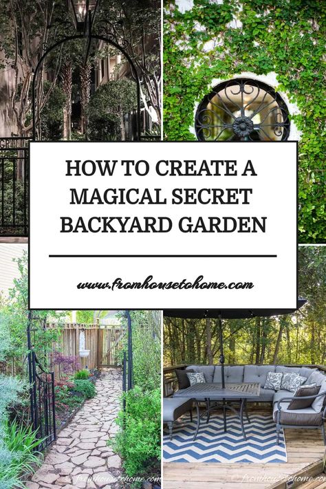 Secret Garden Ideas: How To Create A Magical Backyard Hidden Garden | Gardening Secret Garden Design, Secret Garden Ideas, Dream Backyards, Magical Backyard, Privacy Landscaping Backyard, Garden Decks, Garden Patios, Full Sun Plants, Witch Garden