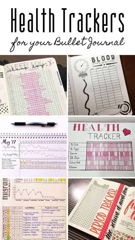 Bullet Journal Health Trackers {Improve your wellness in 2019!} Health Tracker Bullet Journal, Bullet Journal Inspiration Layout, Health Bullet Journal Ideas, Health Tracker Printable, Bullet Journal Health, Tracker Bullet Journal, Visual Journaling, Journal Tracker, Tracker Ideas