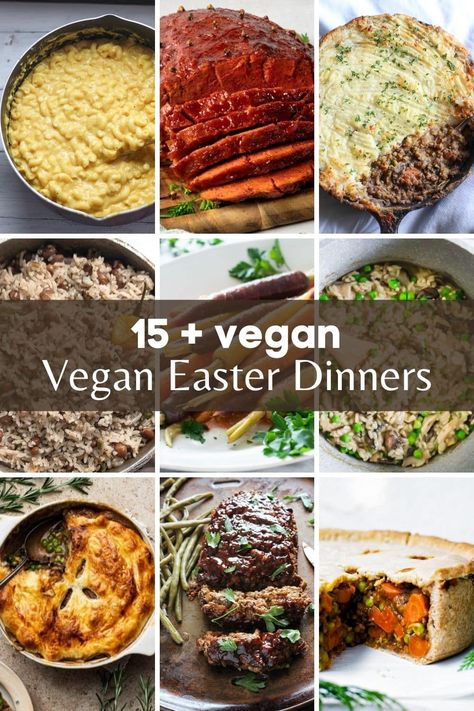 Bring in spring with these over 15 of the most comforting Vegan Easter Dinners. Dig into our "meaty" mains like recipes for vegan ham, lentil shepherd's pie, and fried oyster mushrooms. We even have soulful sides like the creamiest dairy free mac and cheese that will have your dinner guest talking for days! Easter Lunch Menu Ideas, Easter Lunch Menu, Vegan Easter Dinner, Lunch Menu Ideas, Easter Dinners, Easter Breakfast Recipes, Vegetarian Easter, Easter Dinner Ideas, Easter Dinner Menus