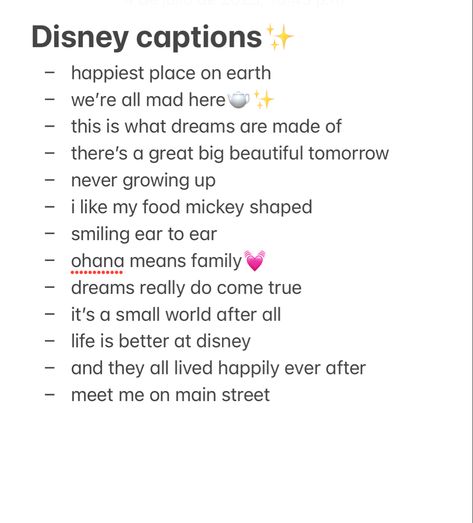 Senior Trip Captions, Captions For Disneyland Pictures, Moana Captions Instagram, Caption For Park Pictures, Disneyland Post Captions, Disney Trip Quotes, Disney Birthday Captions Instagram, Magic Kingdom Captions Instagram, Disney Photo Dump Captions