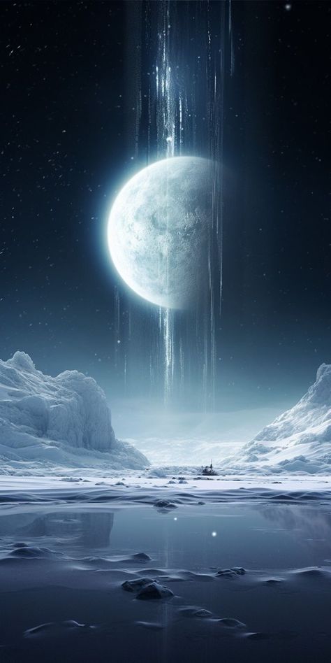 Icy Mountains, Ice Aesthetic, Sci Fi Aesthetic, Ice Magic, Art Alevel, Crystal Ice, Snow Crystal, Planets Art, Magic Aesthetic