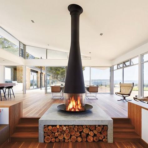 Fireplaces - Filifocus Central from Focus Focus Fireplaces, Design Camino, Suspended Fireplace, Standing Fireplace, Hanging Fireplace, Floating Fireplace, Freestanding Fireplace, Glass Fireplace, European House