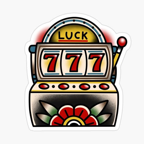 Slot Machine Tattoo, Numbers Tattoo, 777 Tattoo, Casino Tattoo, Floral Back Tattoos, Lucky Tattoo, Atlas Tattoo, Vegas Tattoo, Traditional Tattoo Inspiration