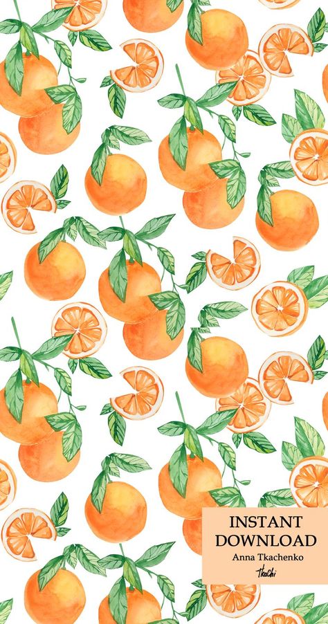 Fruit Wallpaper Pattern, Citrus Illustration, Fruits Summer, Cute Seamless Pattern, Paper Fruit, Fruits Pattern, Fabric Wrapping, Fruit Clipart, Fruit Orange