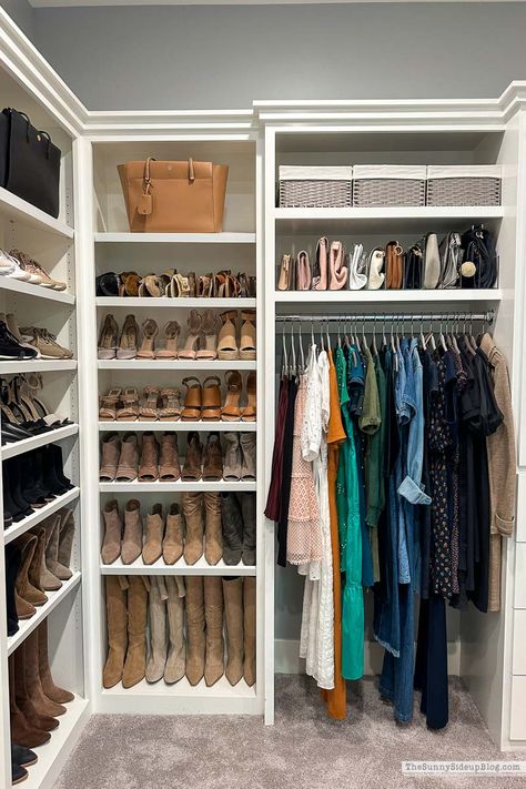 Shoe Organization - The Sunny Side Up Blog Shoes And Purse Closet, Custom Shoe Closet, Bottom Of Closet Shoe Storage, Shoes In Closet Organizing, Master Closet Shoe Organization, How To Store Shoes In Closet, Boot Organization Closet, Boot Storage Ideas Closet, Boot Storage Closet