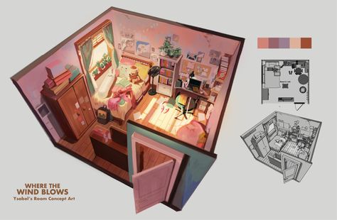 Interior Concept Art, Room Concept, M Love, Bg Design, Isometric Art, Perspective Art, Arte Disney, Interior Concept, Clip Studio Paint