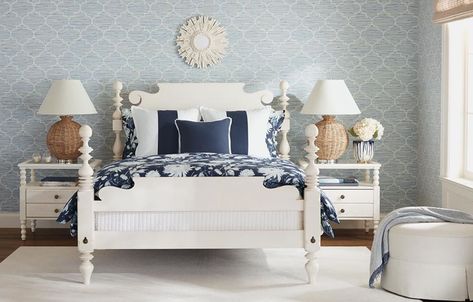 Serenity by the Sea Bedroom | Ethan Allen Ethan Allen Quincy Bedroom, Night Tables Bedroom, Sea Bedrooms, Decorating Ideas Bedroom, Bed Options, Made Bed, Bed Images, Sham Bedding, Bedroom Decorating Ideas