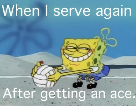 Lol so true. Classic Spongebob, Volleyball Quotes Funny, Volleyball Jokes, Spongebob Quotes, Sports Joke, Funny Spongebob, Volleyball Memes, Volleyball Ball, Volleyball Skills