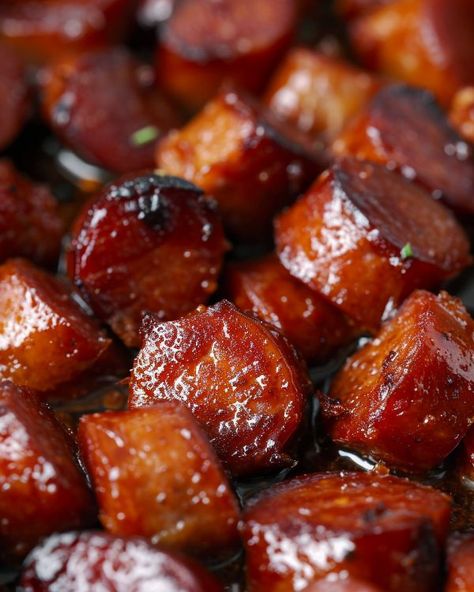 There were just 2 of us, but me and my husband polished off the entire pot! Candied Kielbasa, Easy Kielbasa Recipes, Fall Menus, Kielbasa Bites, Slow Cooker Candy, Slow Cooker Kielbasa, Smoked Sausage Recipes, Kielbasa Recipes, Me And My Husband