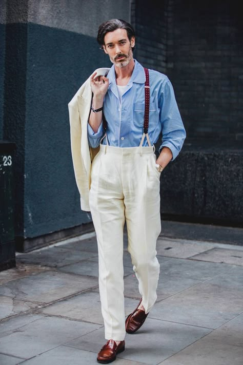 London Mens Fashion, Mens Fashion Week Street Style, London Fashion Week Mens, Mens Fashion Edgy, Stylish Mens Fashion, Mens Fashion Week, Men Style Tips, Men Street, Summer Suits