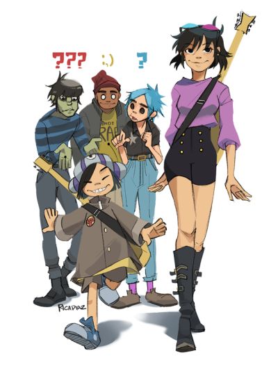 gorillaz | Tumblr Gorrilaz Memes, 2d And Noodle, Gorillaz Band, Gorillaz Noodle, Gorillaz Fan Art, Monkeys Band, Jamie Hewlett, Gorillaz Art, Music Drawings