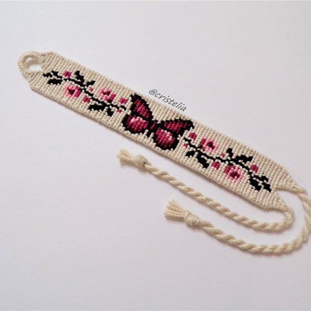 Alpha pattern #23134 | BraceletBook Bracelet Bookmark Pattern, Finishing Friendship Bracelets, Shaped Alpha Bracelet, Alpha Patterns Butterfly, Bracelet Book Alpha Patterns, Alfa Bracelet Patterns, Alpha Bracelet Pattern Easy, Cute Alpha Bracelet Pattern, Aesthetic Alpha Patterns