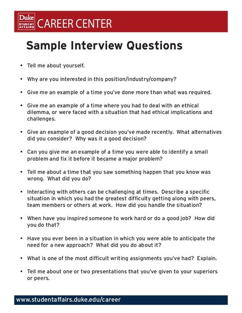 CAREER CENTER 	     Sample Interview Questions •	 Tell	me	about	yourself. •	 Why	are	you	interested	in	this	position/industry/company? •	 Give	me	an	example	of… Why Are You Interested In This Job, Tell Me About Yourself Interview Answer, Recruitment Questions, Academic Resume, Sample Interview Questions, Job Interview Prep, Tell Me About Yourself, Job Interview Answers, Interview Help