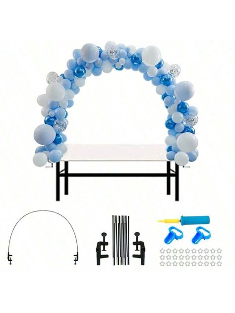 4m 10 Section Adjustable Balloon Arch Table Stand Kit, Reusable Table Balloon Arch Kit With Base High Strength Fiberglass Rods For DIY Parties Weddings Birthdays Holidays PartiesI discovered amazing products on SHEIN.com, come check them out! Table Balloon Arch, Arch Table, Balloon Arch Kit, Table Stand, Surprise Party, Arch Kit, Balloon Arch, Diy Party, Party Balloons