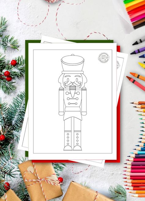 Free Printable: Magical Nutcracker Coloring Pages For Kids Nutcracker Pattern Free, Nutcracker Free Printables, Nutcracker Printable, Nutcracker Template Free Printable, Printable Nutcracker, Nutcracker Crafts For Kids, Nutcracker Printables Free, Free Nutcracker Printable, Nutcracker Drawing