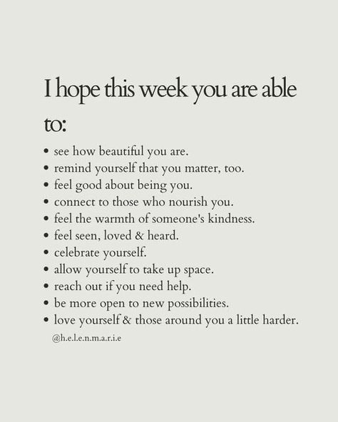 ✨ Week Intentions, Affirmations Positives, Positive Self Affirmations, Self Care Activities, Self Love Quotes, New Week, Self Improvement Tips, Note To Self, Pretty Words