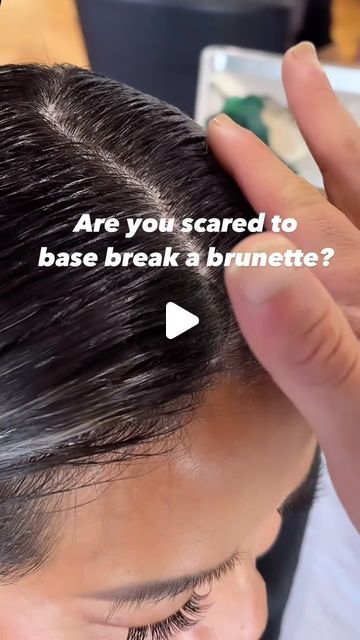 26K views · 1.9K likes | Carlos Rojas | Host & Hair Expert on Instagram: "THIS IS THE VIDEO THAT GOT THE BRUNETTE BASE BREAK CONVERSATION STARTED!🙌Extra Cool Base Breaker and 20 vol IS ALL I USED 😱 no root smudge and no other toning gloss!!!👉ALSO, you’re telling me NO ONE calls me the “Bad Boy” of hair?!?!🤷🏽‍♂️ Does anyone else use the @schwarzkopfusa Base Breakers on brunettes?👉 @hairbyamberjoy was the first person I saw do this and it BLEW MY MIND 🤯 This will tone and soften their base at the same time😱I use the Schwarzkopf base breakers on the darkest of colors with no fear of it leaving a hint of warmth🙌 Base breaking softens ( lightens) the natural color by ONLY 1️⃣ to 2️⃣ levels❤️ #badboyofhair #themoreyouknow #haireducation #schwarzkopfusa #colorbycarlos #basebreak #brunett Base Breaker On Dark Hair, Brunette Hair Color Formulas, Brunette Root Smudge, Base Break Blonde, Brownie Batter Balayage, Root Smudge Brunette, Root Melt Brunette, How To Soften Hair, Brown Hair Transformation