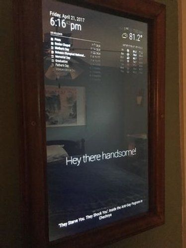 Smart Mirror -Raspberry Pi 3: 5 Steps (with Pictures) Smart Mirror Diy, Raspberry Projects, Apple Gadgets, Outdoor Gadgets, Smart Mirror, Raspberry Pi Projects, Pi Projects, Secret Storage, Home Automation System