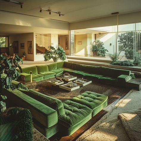 Room Decor 70s Style, 90s Architecture Interiors, 80 House Decor, 1980s Living Room Home Decor, Vintage Room Inspo Retro, Old Miami Decor, 90s Luxury Interior, Retro Living Room 1970s Mid Century, 70s Style Furniture