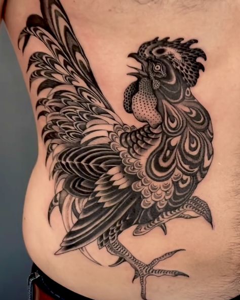 Mexican Rooster Tattoo, Rooster Tattoo Traditional, Rooster Tattoo Ideas, Rooster Tattoo Design, Chicken Tattoo, Rooster Tattoo, Pretty Tattoo, Tattoo Snake, Black And Grey Tattoo