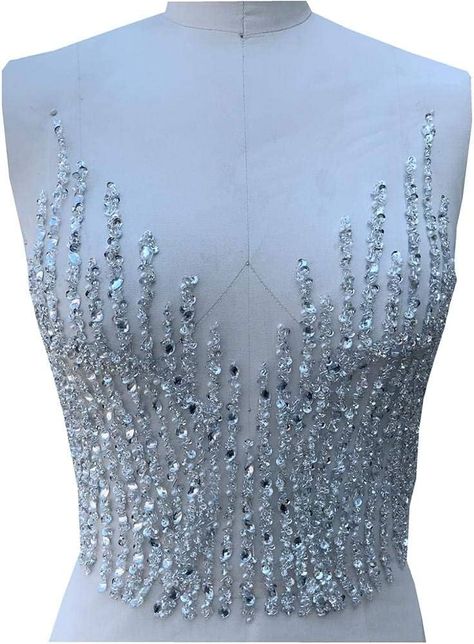 Amazon.com: Zbroh Handmade Rhinestone Sequin Beaded Applique Patch Sewn on Wedding Dress 13x13 inch : Arts, Crafts & Sewing Hotfix Rhinestone Ideas Dress, Gathers Dress, Flowery Outfits, Beads Dress, Beading Dress, Dance Competition Dress, Bridal Applique, Cute Short Dresses, Patches Fashion