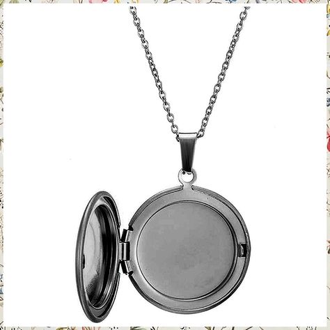 Stainless Steel Round Shaped Locket Style Statement Party Wedding Pendant Necklace Wedding Pendant, Necklace Black, Style Statement, Intricate Designs, Party Wedding, Locket, Timeless Elegance, Vintage Inspired, Wedding Party