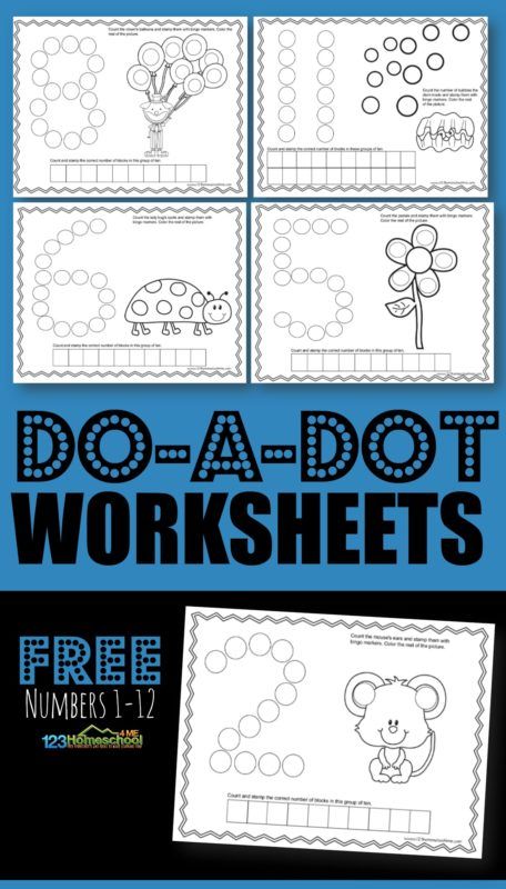 FREE Do a Dot Worksheets Numbers 1-12 - kids will have fun using bingo daubers to practice counting and forming numbers to 12 with these math worksheets for toddler, preschool, prek, and kindergarten age kids #bingodauber #preschool #numberworksheets Bingo Dot Worksheets Free Printable, Number Recognition Worksheets, Dot Marker Printables, Christmas Math Worksheets, Letter Worksheets For Preschool, Bingo Dauber, Morning Basket, Color Dots, Dot Worksheets