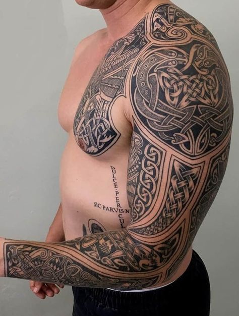 Celtic Tattoos Sleeve, Irish Sleeve Tattoo, Clay Tattoo, Celtic Warrior Tattoos, Chris Tattoo, Celtic Sleeve Tattoos, Traditional Viking Tattoos, Celtic Tattoos For Men, Scottish Tattoos