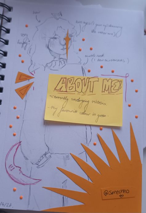 First page in my sketchbook First Sketchbook Page, My Sketchbook, Sketchbook Pages, First Page, About Me, Sketch Book