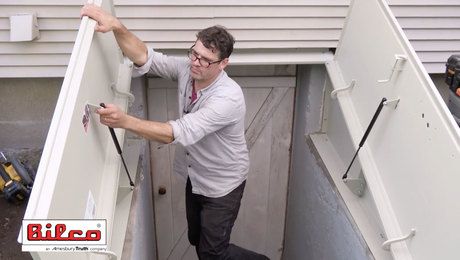 How To Install a BILCO Basement Door - Fine Homebuilding Basement Exterior Door, Exterior Basement Door, Basement Bilco Door Ideas, Basement Door To Outside, Basement Hatch Door Ideas, Bilco Doors Makeover, Bulkhead Basement Door Ideas, Diy Bulkhead Door Basement Entrance, Stairs Canopy