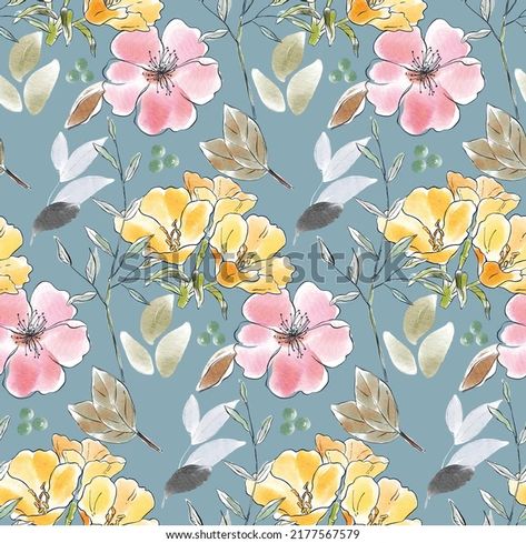 Watercolor Flowers Allover, Watercolor Flower Allover, Flower Allover Pattern, Watercolor Pattern Design, Flower Pattern Design Prints, Watercolor Flower Illustration, Tropical Flowers Pattern, Watercolor Flowers Pattern, Flower Print Pattern