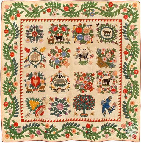 Baltimore Album Quilt Applique Borders, Baltimore Quilts, Antique Quilts Patterns, Historical Quilts, Album Quilt, Baltimore Album Quilt, Appliqué Quilts, Plaid Quilt, American Quilt