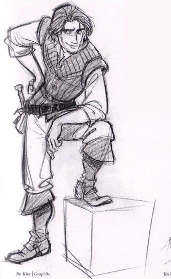 Eugene Fitzherbert (AKA Flynn Rider) - from Tangled - by Jin Kim - Tangled Flynn, Character Design Disney, Glen Keane, Jim Hawkins, Jin Kim, Flynn Rider, Animation Sketches, Animation Studios, Disney Concept Art