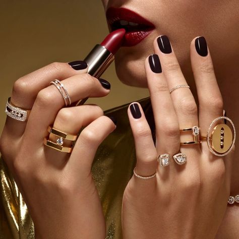 Ring Female, Anything Is Possible, Red Lipstick, Magpie, Simple Jewelry, Open Ring, Shades Of Red, Bling Bling, Diamond Rings