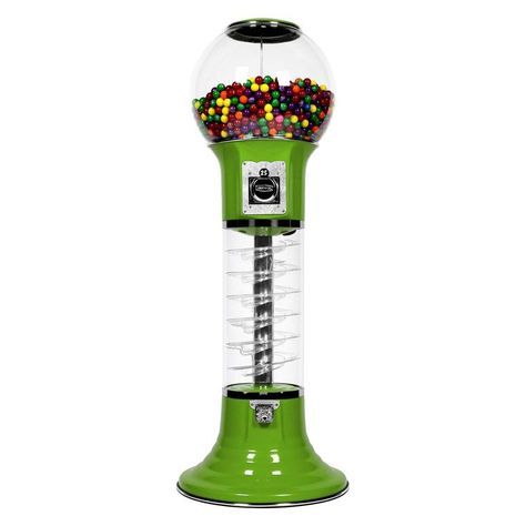 Gumball Machine for Kids Green Vending Machine 4'10" $0.25 Spiral Candy Machine with Dispenser for Gum - Gumballs - Bubble Gums - Bouncy Balls - Toys Freebies By Mail, No Quarter, Bouncy Balls, Gumball Machine, Bakeware Set, Novelty Toys, Vending Machine, Jesus Pictures, Candy Machine