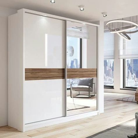 Best Wardrobe Design - GharPedia Bedroom Closet Doors Sliding, Sliding Wardrobe Designs, Sliding Door Wardrobe Designs, Bedroom Closet Doors, Wardrobe Design Modern, Bedroom Cupboards, Modern Cupboard Design, Wardrobe Door Designs, Sliding Wardrobe Doors