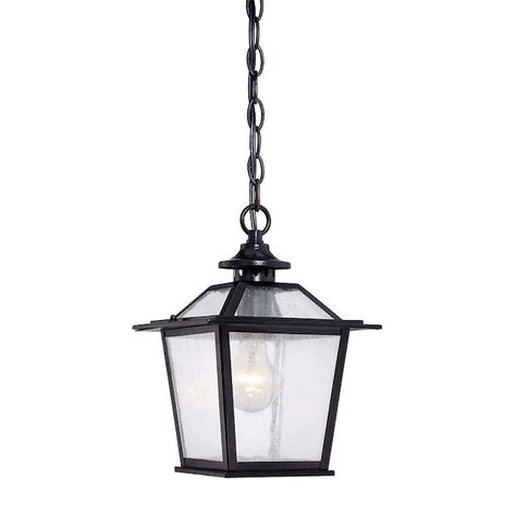 Acclaim Lighting Salem Matte Black Modern/Contemporary Seeded Glass Lantern Pendant Light in the Pendant Lighting department at Lowes.com Unique Terrarium, Acclaim Lighting, Glass Panes, Lantern Pendant Lighting, Black Light Fixture, Outdoor Hanging Lanterns, Outdoor Pendant Lighting, Traditional Rustic, Hanging Ceiling Lights